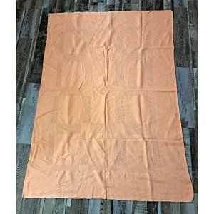 Vintage Karsten Tablecloth Peach Coral Rectangular Woven Cottage Beach House
